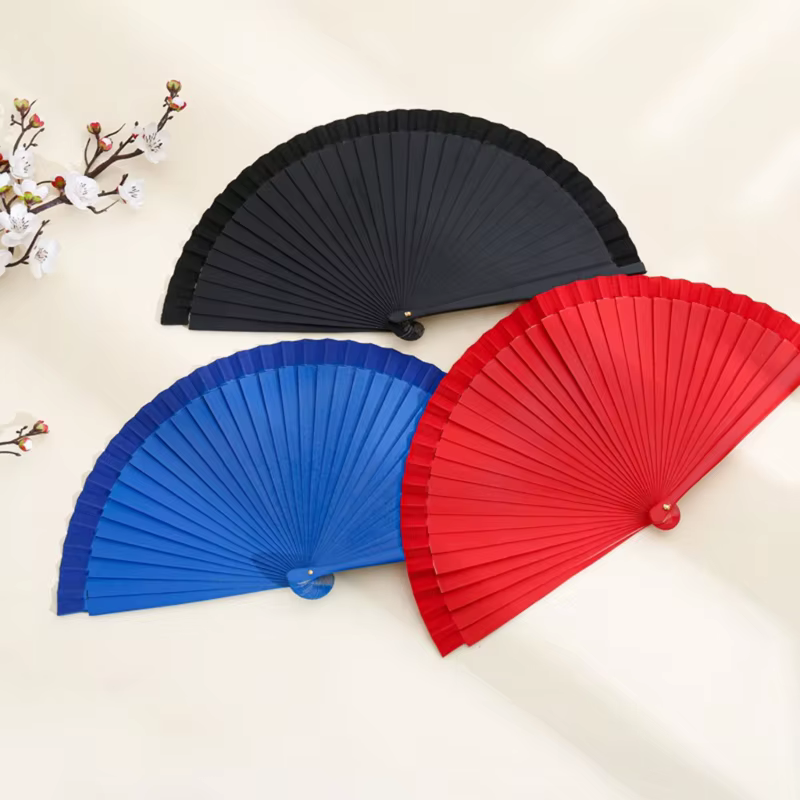 Éventail pliant à Vintage espagnol, en bois couleur unie, pour les fêtes