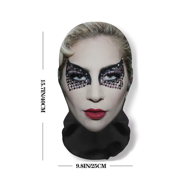 Masque drôle imprimé en 3D, Cosplay Pop Singer Lady gaga, masques complets en maille élastique respirante, cagoule, couvre-chef, accessoires pour fans