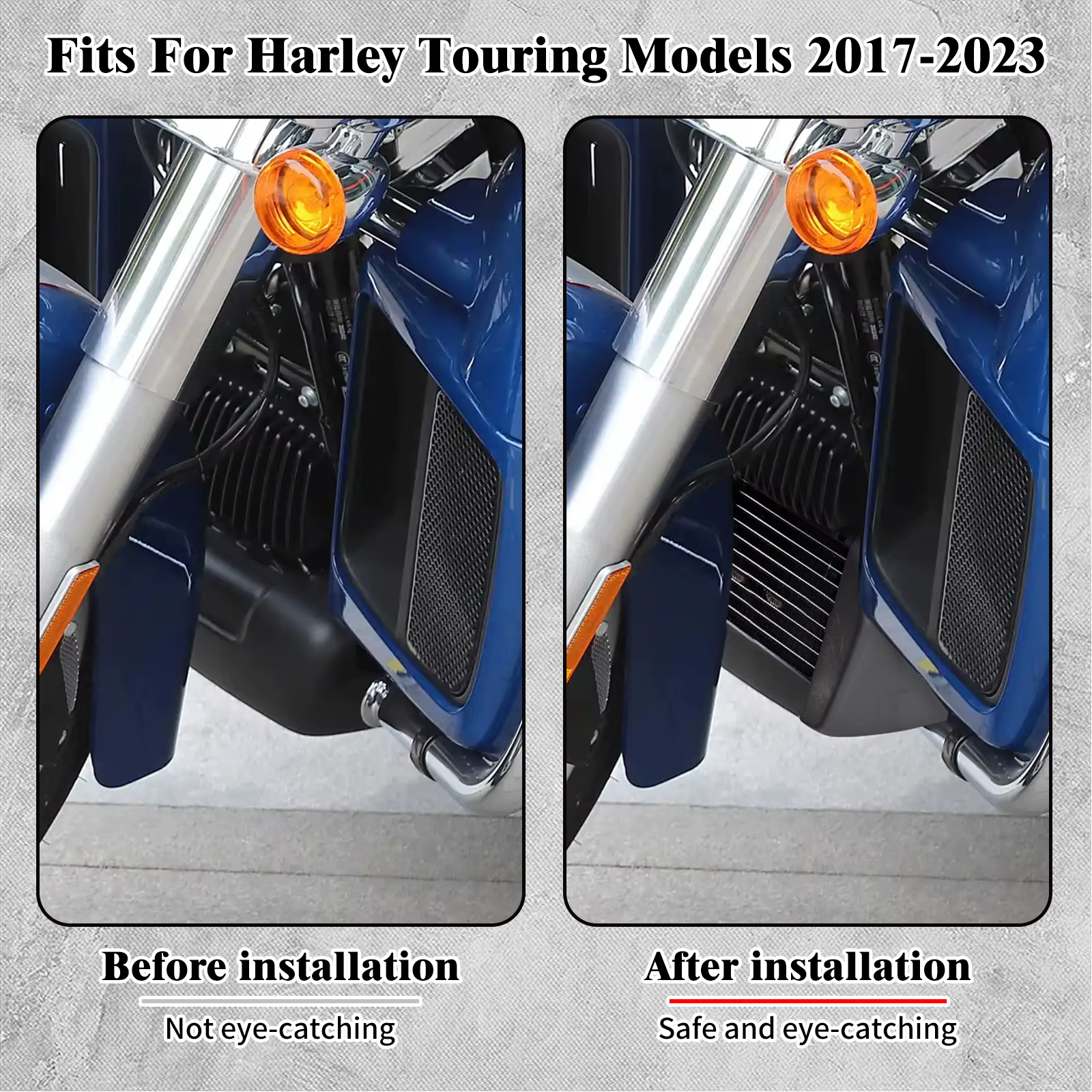 Réservoir d'eau de radiateur de refroidisseur d'huile noir de moto pour Harley Touring Road Street Electra Tri Glide Road King FLTRX FLHR 2017-2025