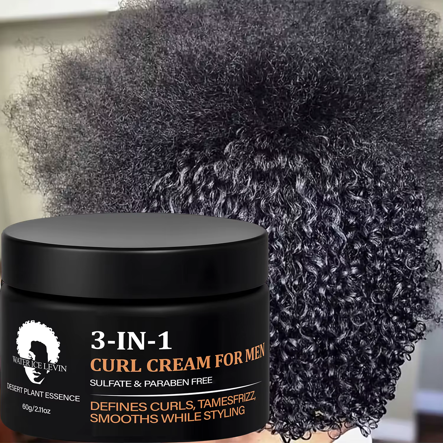 Crème 3 en 1 pour Boucles pour Hommes au Collagène et à l'Huile de Coco - Définit