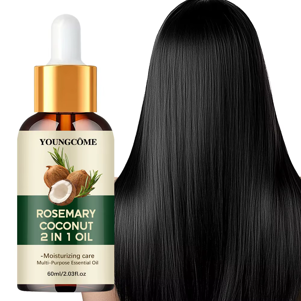 Huile essentielle de romarin et d'huile de noix de coco pour améliorer la perte de cheveux et nourrir