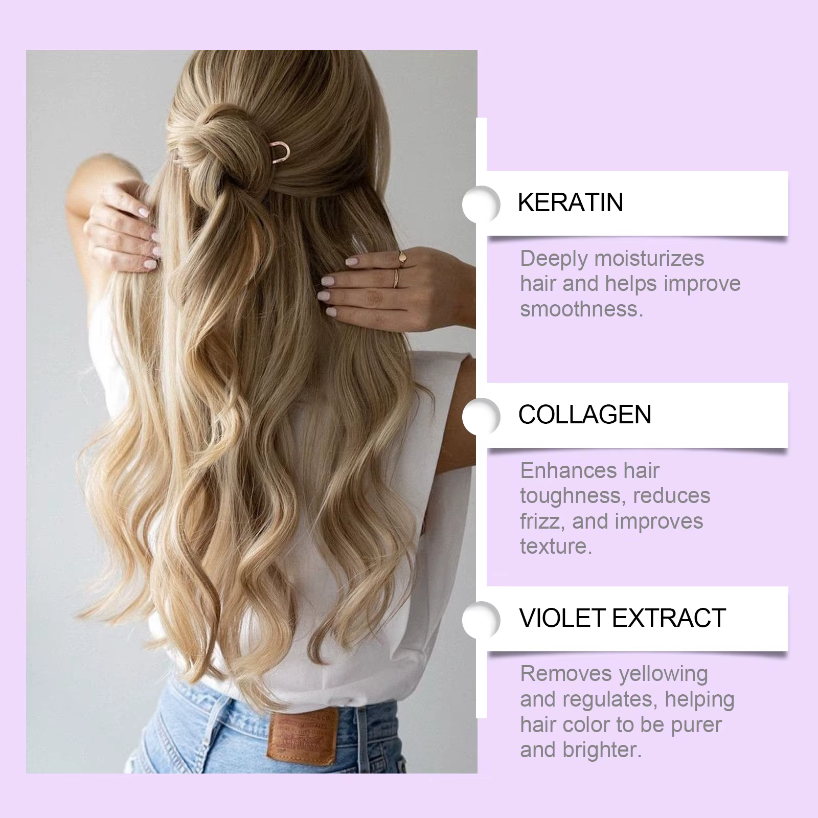 Masque capillaire violet à la kératine