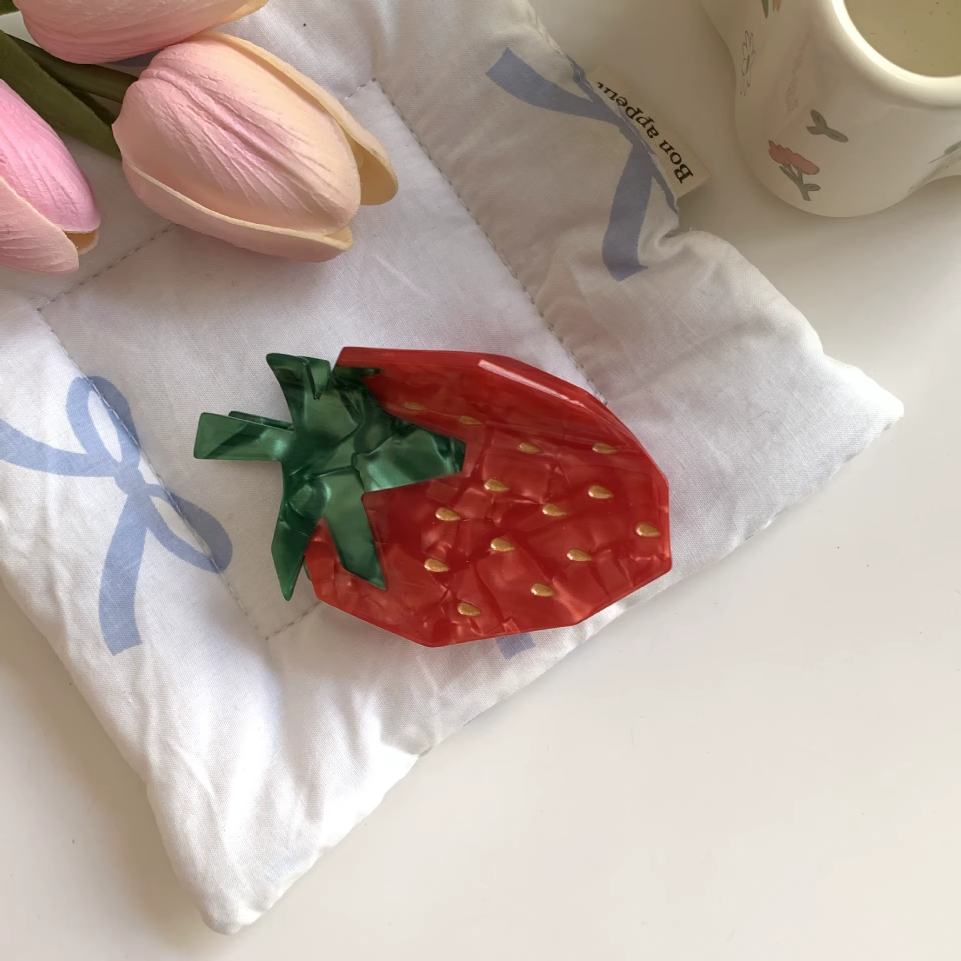 Nouvelle pince à cheveux en acétate motif fruits d'été mignons (fraise