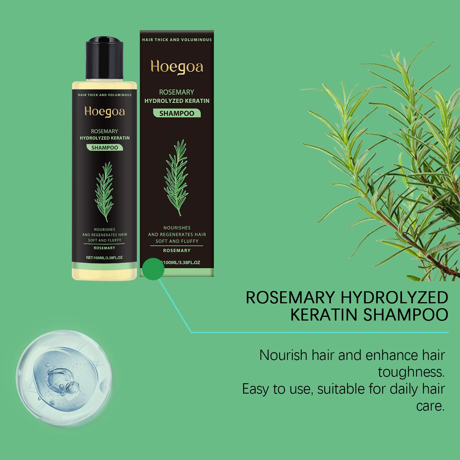 Shampoing au romarin pour la croissance des cheveux