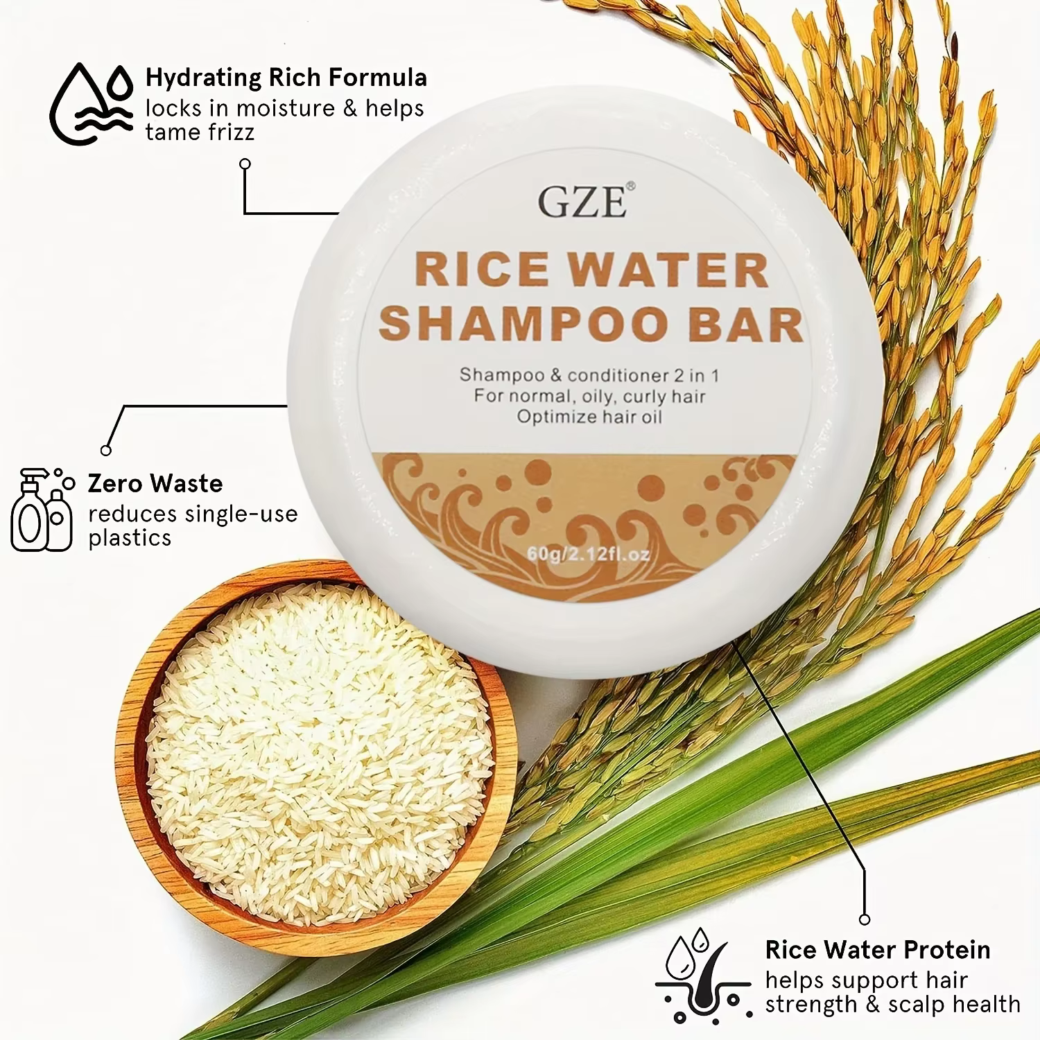 GZE – shampoing à l'eau de riz