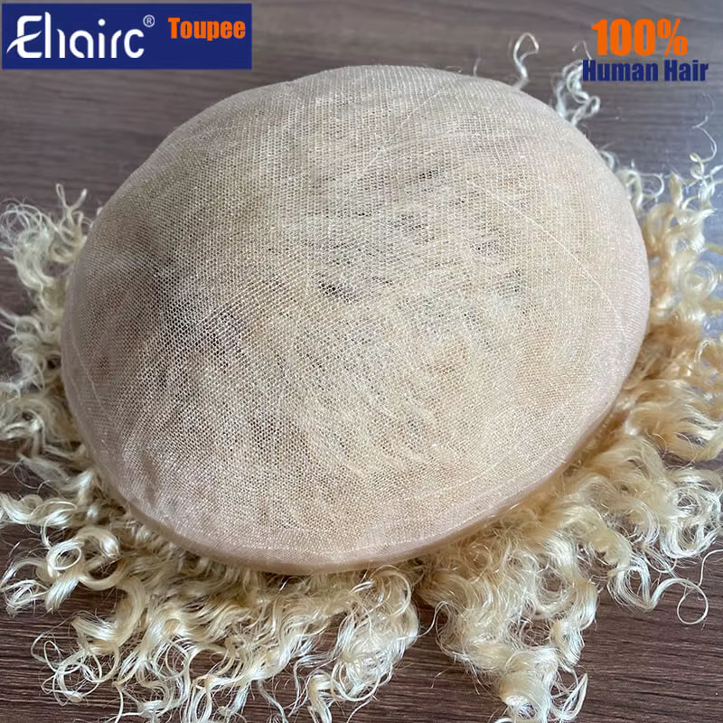 Blond 613 Afro pleine dentelle toupet perruques pour hommes noirs 6