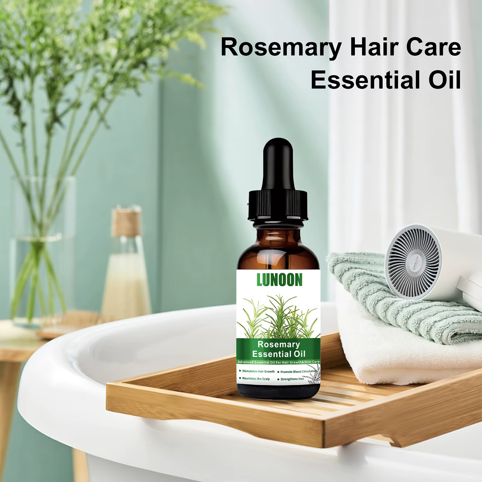 Huile essentielle de romarin 30ml pour la croissance et la soin des cheveux, extrait d'huile végétale pour cheveux amincissants, alimentation du cuir chevelu et brillance saine
