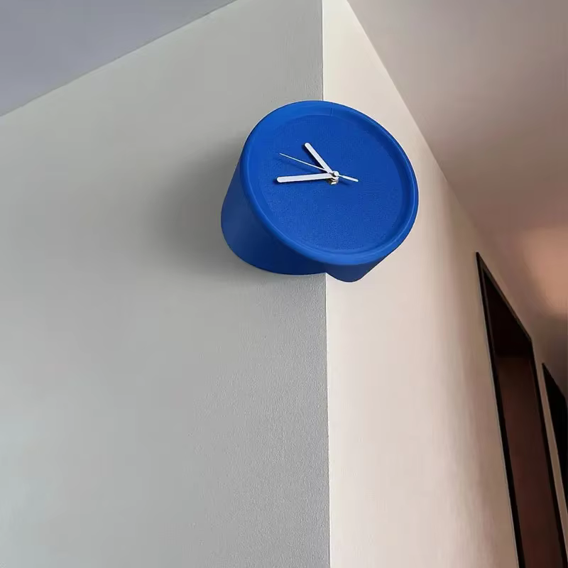 Horloge murale d'angle sans perçage, design artistique et scientifique, silencieuse, pour salon, bureau, décoration intérieure