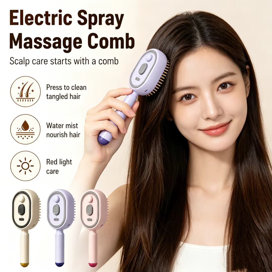 Brosse à cheveux électrique pulvérisatrice