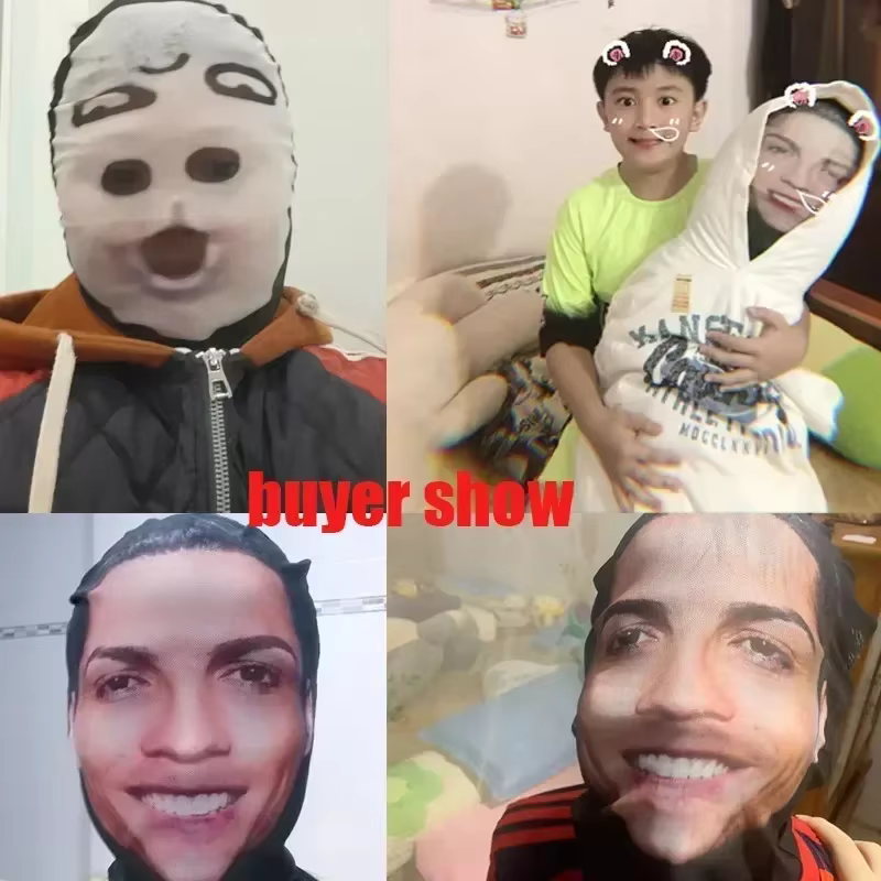 Masques faciaux 3D imprimés de célébrités, motif Kanye, masques en maille intégrale, accessoires de fête amusants pour cosplay Balaclava respirante pour la tête