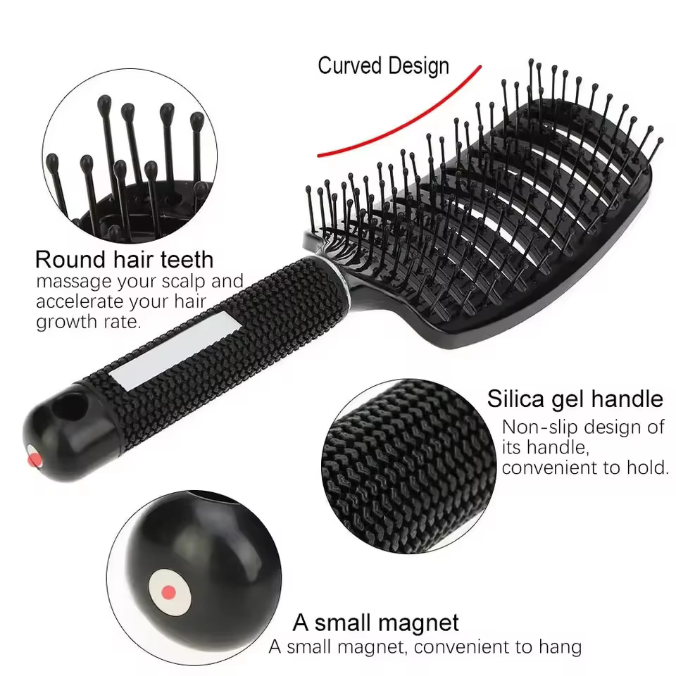 Brosse de Massage du cuir chevelu pour cheveux bouclés humides