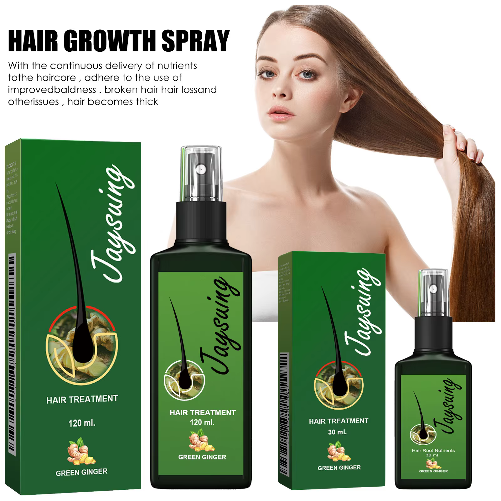 Sérum de croissance des cheveux au gingembre