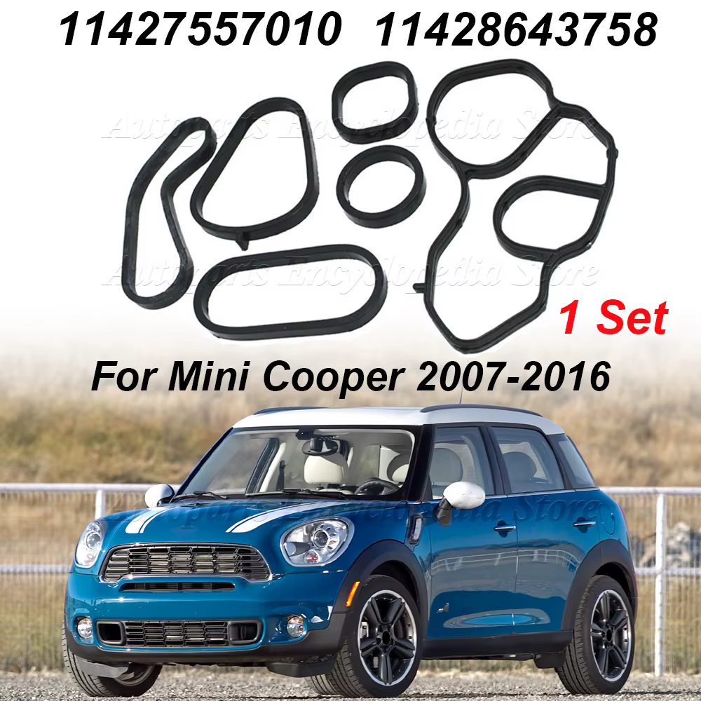 Convient pour Mini Cooper 2007-2016, joint de refroidisseur d'huile et ensemble de joints de boîtier de filtre 11428643747, 11428643758, 11427557010