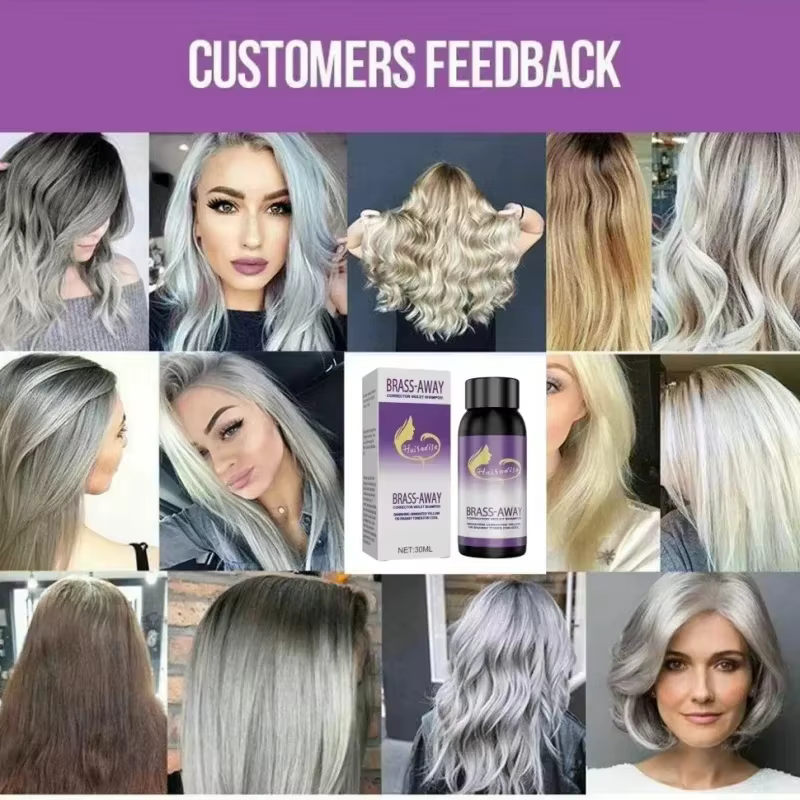 Shampoo colorant fixateur de couleur pour cheveux gris