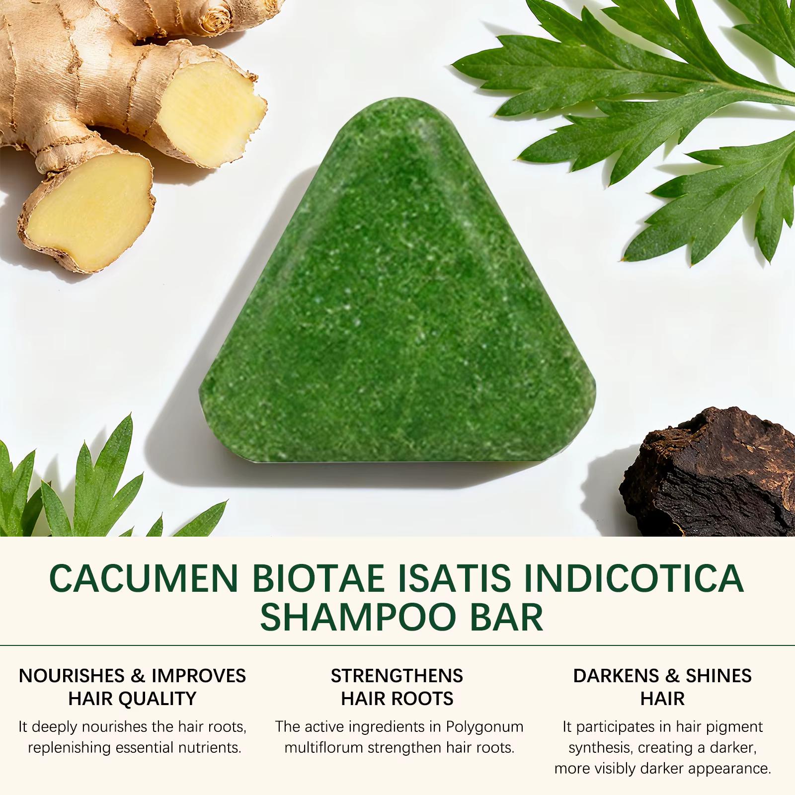 Barres de shampoing naturelles aux herbes - Nourrissantes et fortifiantes, pour des cheveux lisses et brillants, soin régulateur de sébum aux extraits végétaux doux.