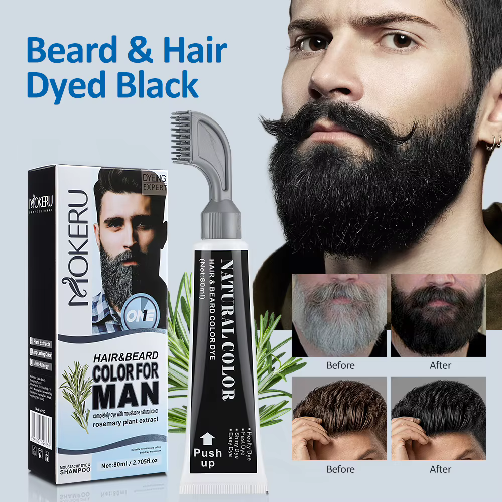 Shampoo colorant permanent pour barbe
