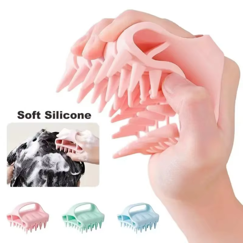 Brosse de massage en silicone pour shampoing
