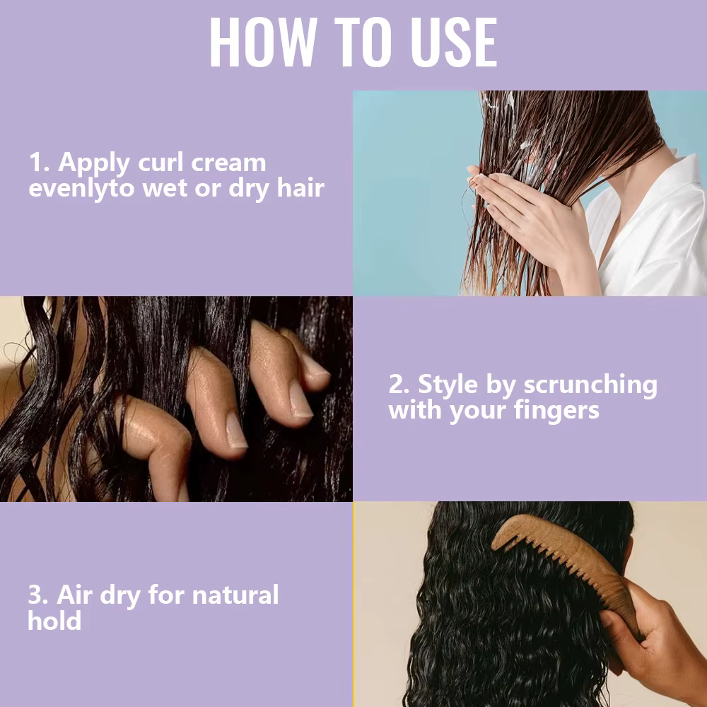 YOUNGCOME CURLCARE Crème définissante pour boucles à l'huile de coco et d'argan