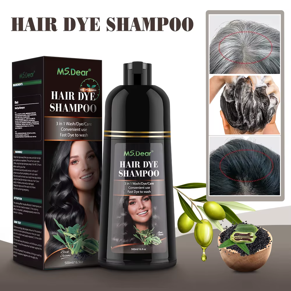 Shampoing instantané à teinture noire