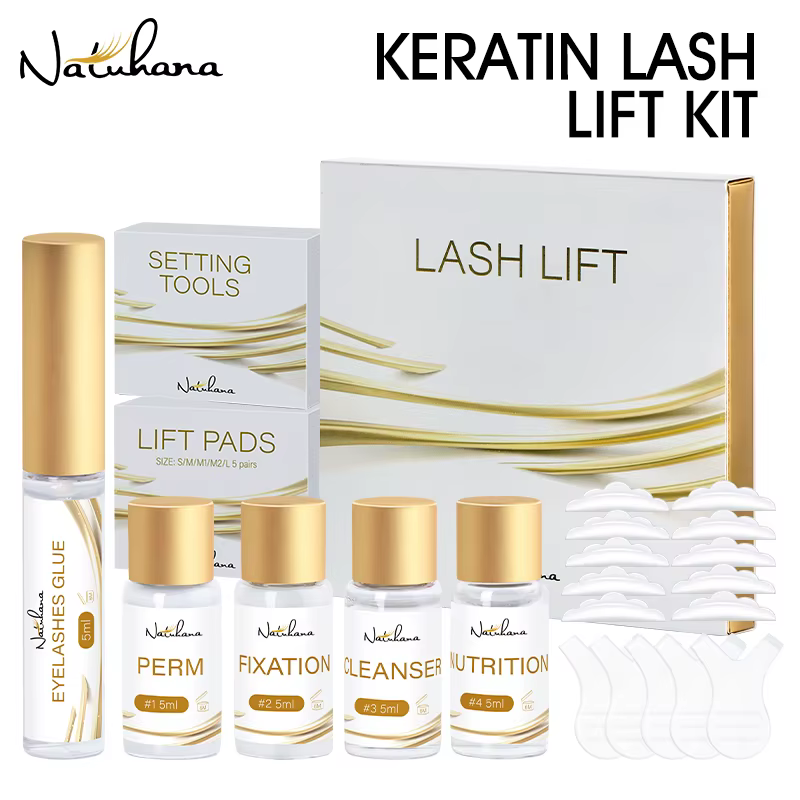 Kit de rehaussement des cils et des sourcils NATUHANA, rehaussement des cils, fixation durable de 4 à 6 semaines, recourbement des cils, maquillage