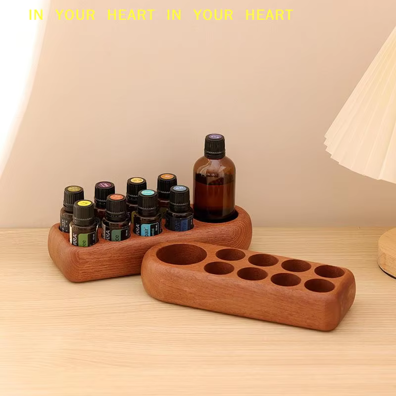 【X】Support de rangement et de présentation d'huiles essentielles en bois à 3/9 compartiments pour salons de beauté, boîtes de rangement d'huiles essentielles