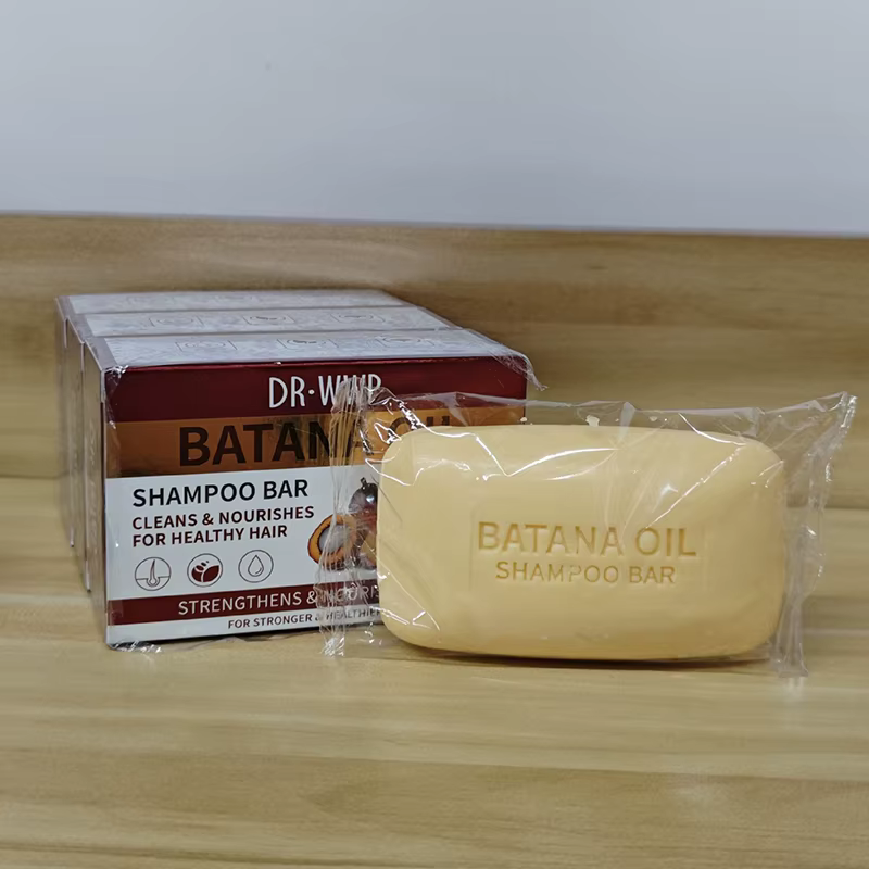 Savon Solide Portable Shampooing à l'Huile de Coco et Vitamine E, Huile de Batana, Nourrit en Profondeur, Répare les Cheveux Secs et Frisés, Nettoie Doucement le Cuir Chevelu