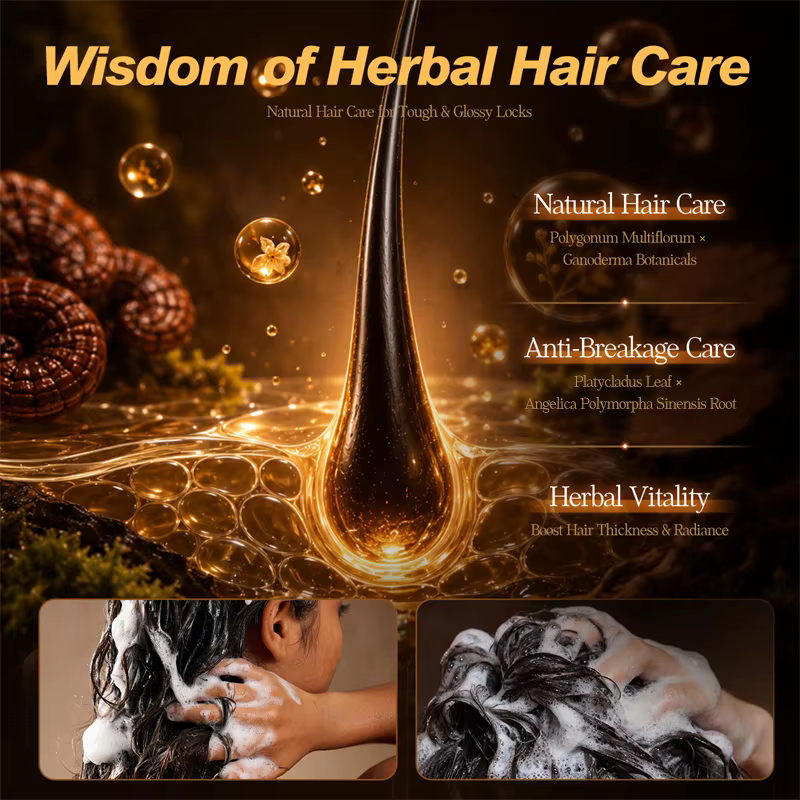 Shampoing Solide Noir 120g aux Herbes pour Restaurer la Texture des Cheveux Abîmés, Savon Capillaire Anti-Casse, Renforce les Racines des Cheveux, Barre Capillaire