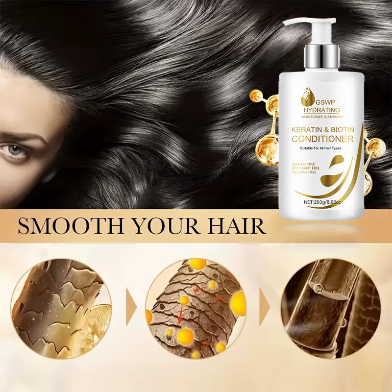 Shampooing et après-shampoing à la kératine et à la biotine GSWP