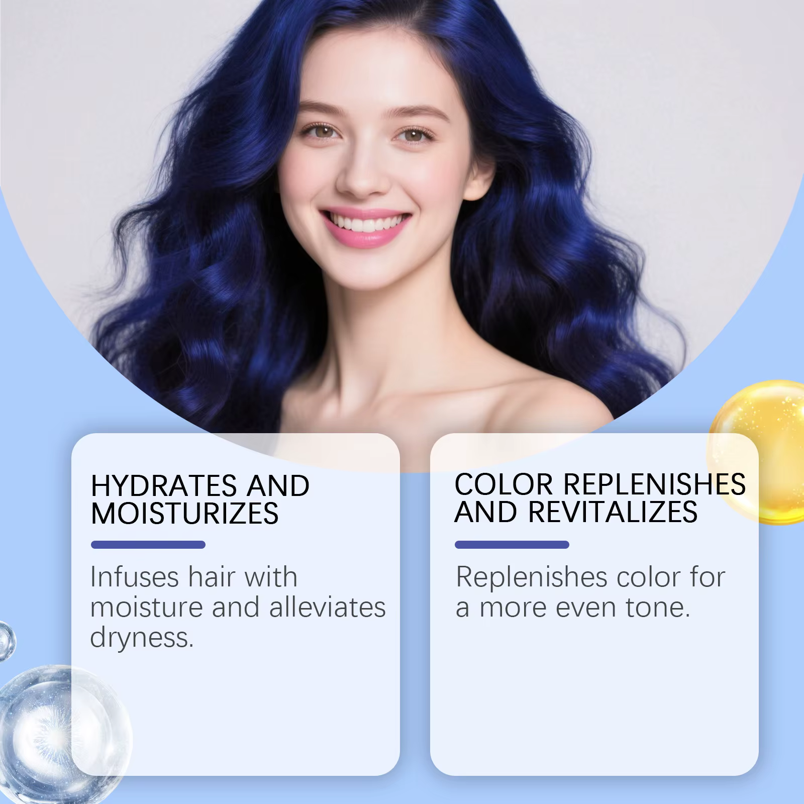 Après-shampooing stimulant la couleur rouge/bleu/marron