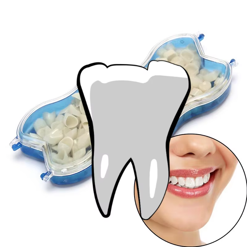 Kit de couronne dentaire temporaire, 50 pièces/boîte, placage de dents antérieures, molaire avant, postérieur, soins buccaux, blanchiment des dents, matériel de dentiste
