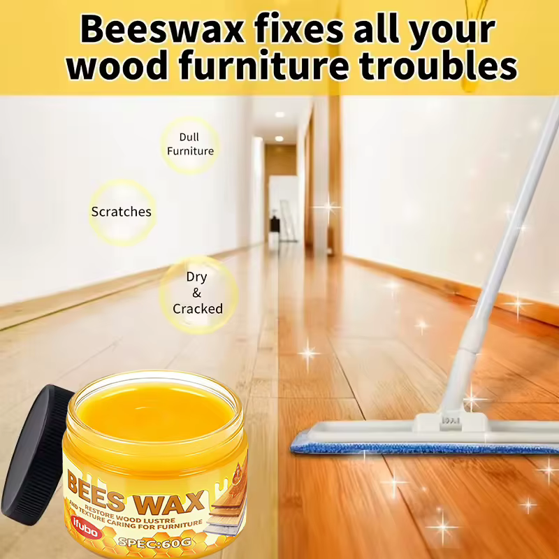 Cire d'abeille naturelle, huile pour bois, polissage et restauration pour meubles en bois massif, sols et surfaces composites, renouvelle la brillance, protection longue durée