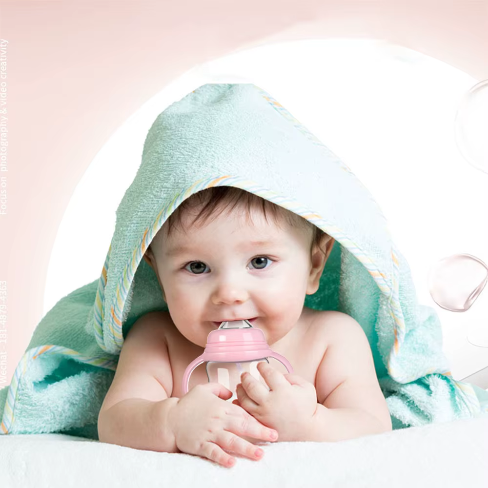 Biberons pour bébé, biberon de lait Anti-chute avec paille, biberon Anti-chaud avec poignée, alimentation du lait pour bébé