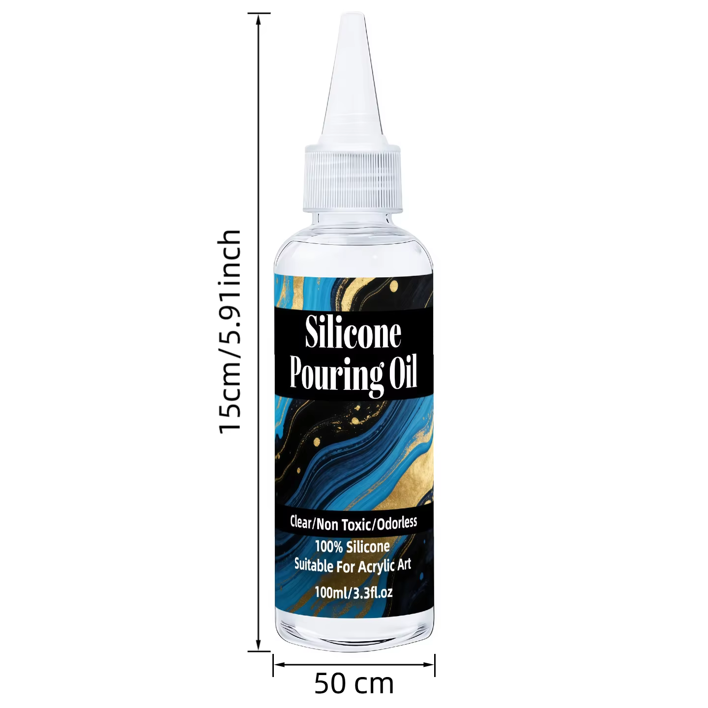 Huile de Coulée en Silicone - Medium Transparent pour Création de Cellules - Approuvé par les Artisans de Fluid Art pour un Effet de Lacerage Fiable et des Cellules Durables