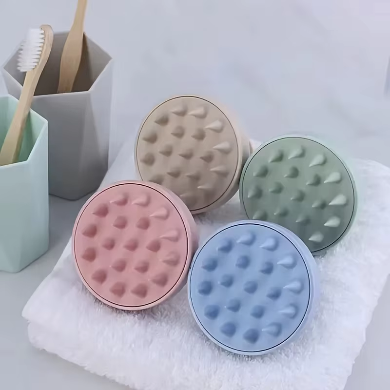 Brosse de massage en silicone pour le cuir chevelu