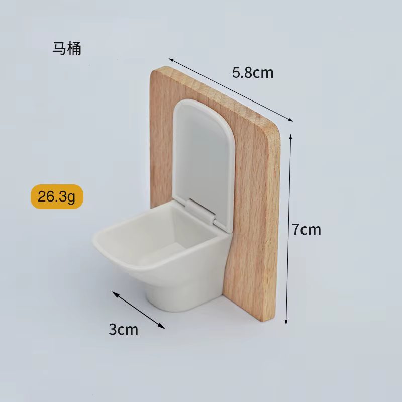 Mini serviette de toilette T1 en bois, échelle 1:12, maison de courses, baignoire, évier, meubles de maison miniatures, ornements de scène, jouets de maison de jeu, décoration d'intérieur