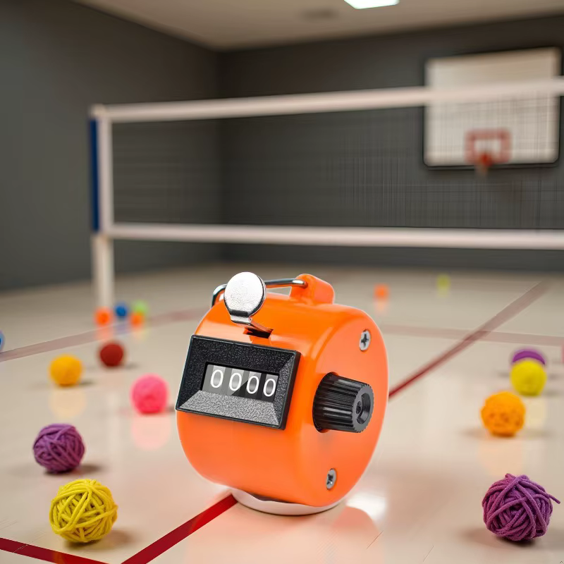 Compteur manuel portable 1 pièce, compteur de points à quatre boucles mécaniques en acier inoxydable pour le golf, la course et la natation