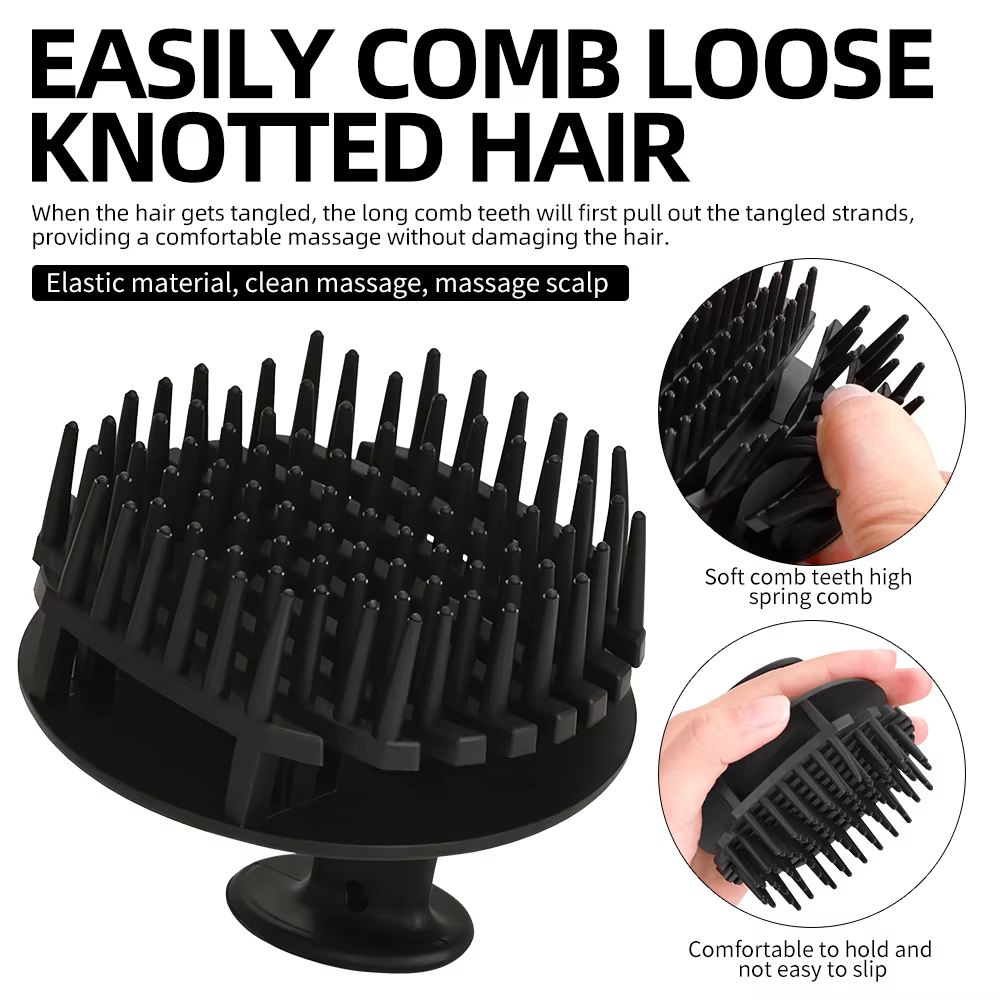Peigne de massage pour cheveux en silicone