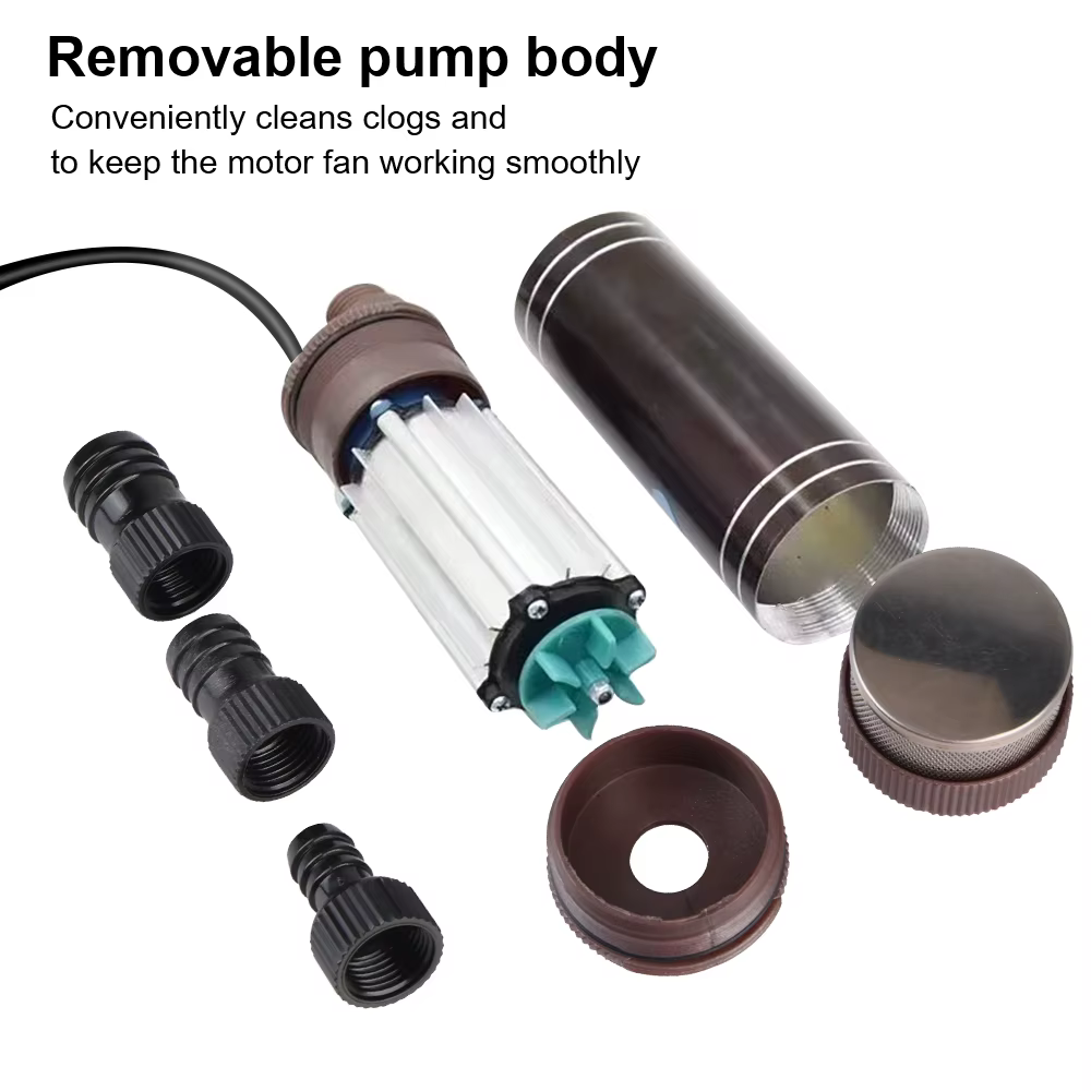 Pompe à huile auto-amorçante haute puissance, Mini coque en alliage d'aluminium 45L/min pour pomper l'huile Diesel, transfert de carburant Submersible, 12V