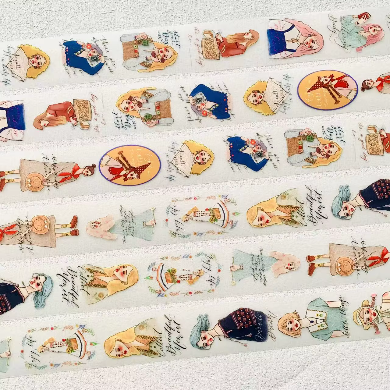 1 boucle belle Bon Voyage la vie est belle fille Washi PET bande planificateur bricolage Scrapbooking Plan décoratif autocollant