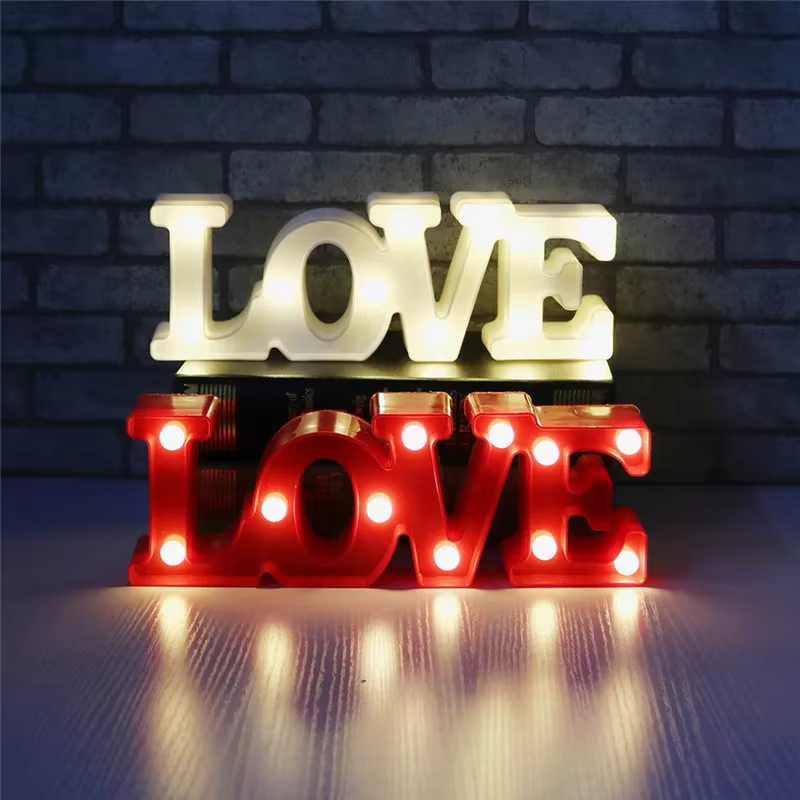 Amour coeur lampe à LED fête de mariage romantique rouge rose veilleuse ornement anniversaire noël décoration de la maison saint valentin cadeau