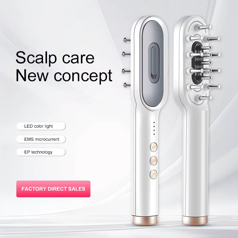 Peigne de massage électrique à lumière rouge LED