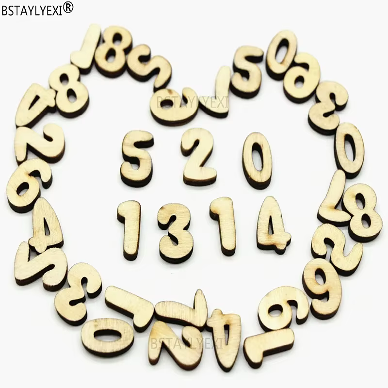 208 pièces 8 ensemble 26 lettres de l'alphabet anglais numéro en bois en bois artisanat d'art décoratif de la maison lettre affichage numérique