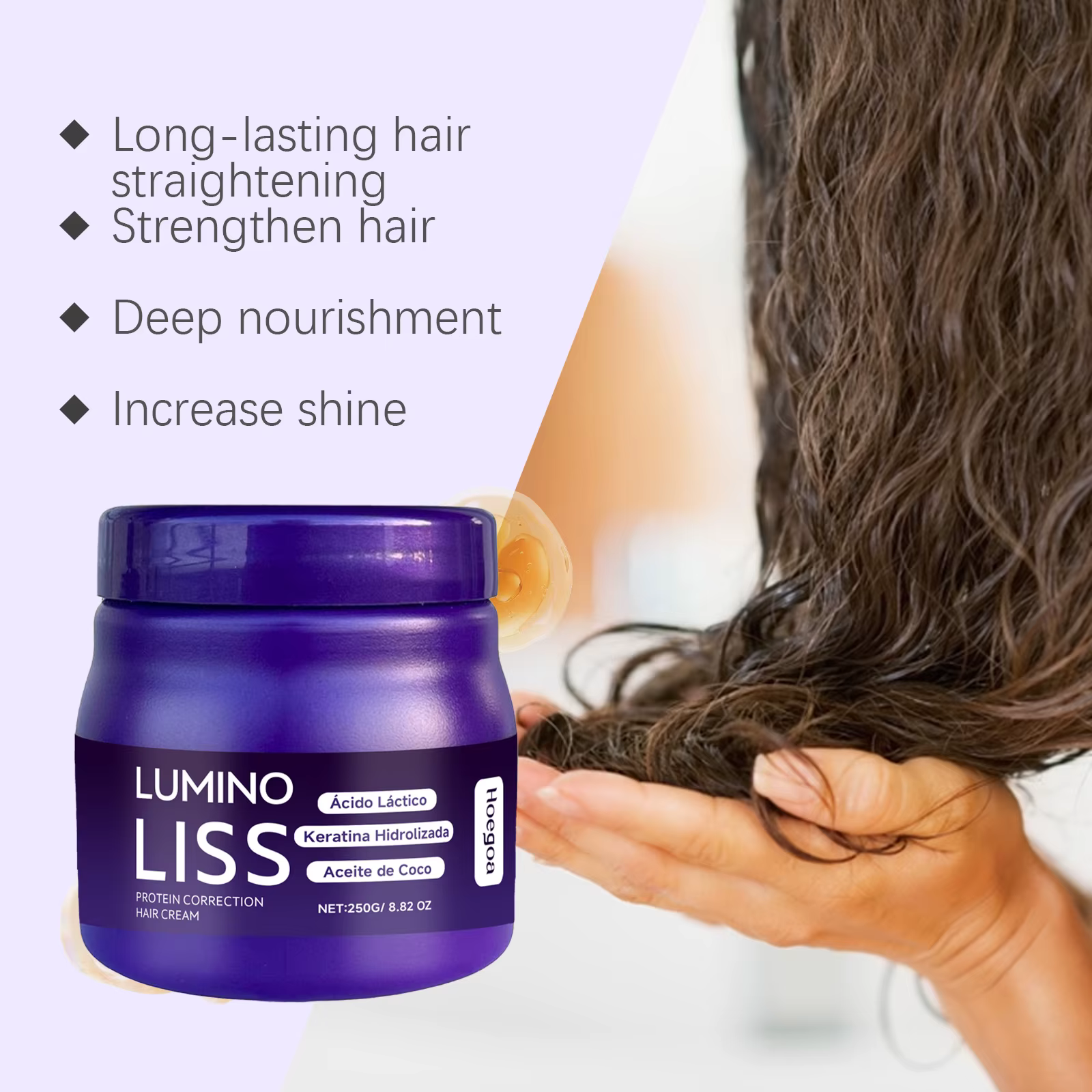 Crème hydratante pour cheveux pour le lissage des cheveux