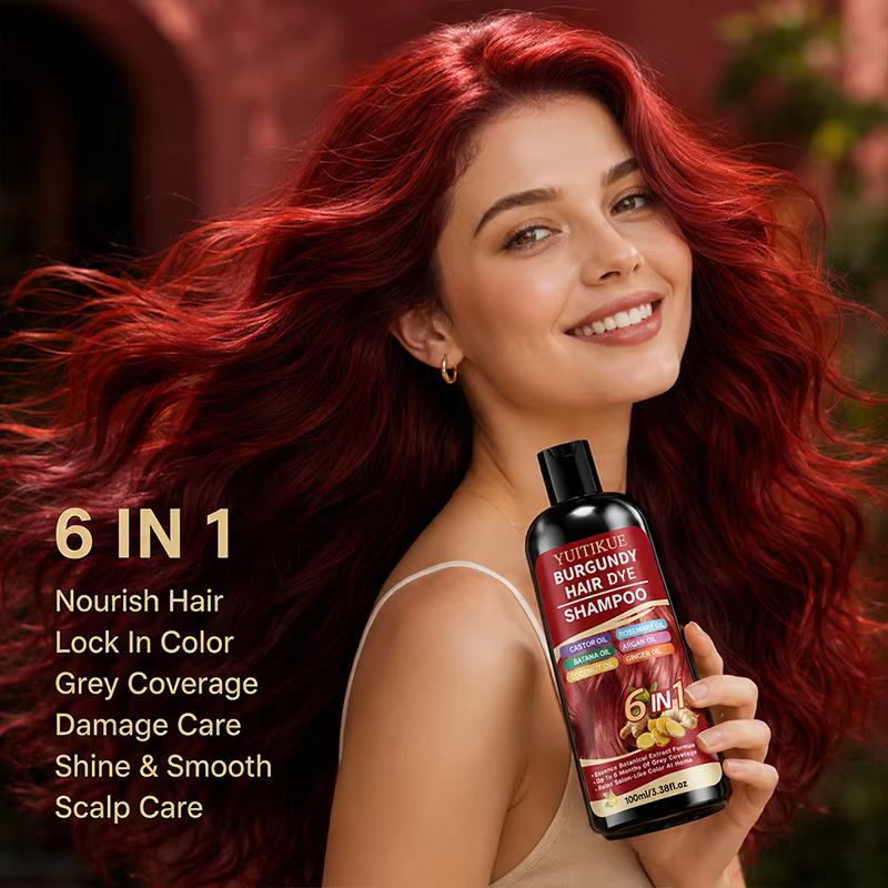 Shampoo colorant capillaire Bourgogne 6 en 1
