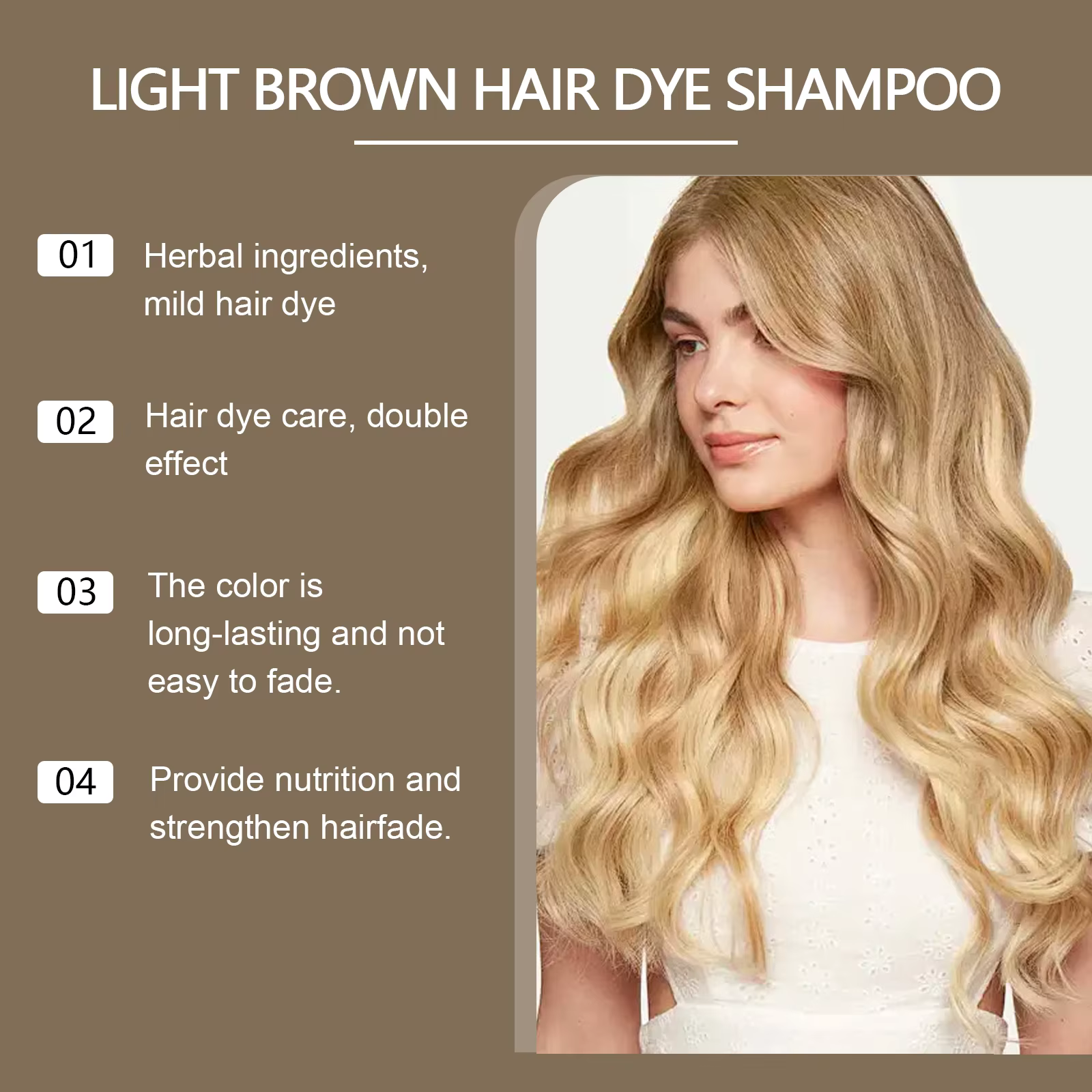Shampoing de coiffure, teinture naturelle pour cheveux
