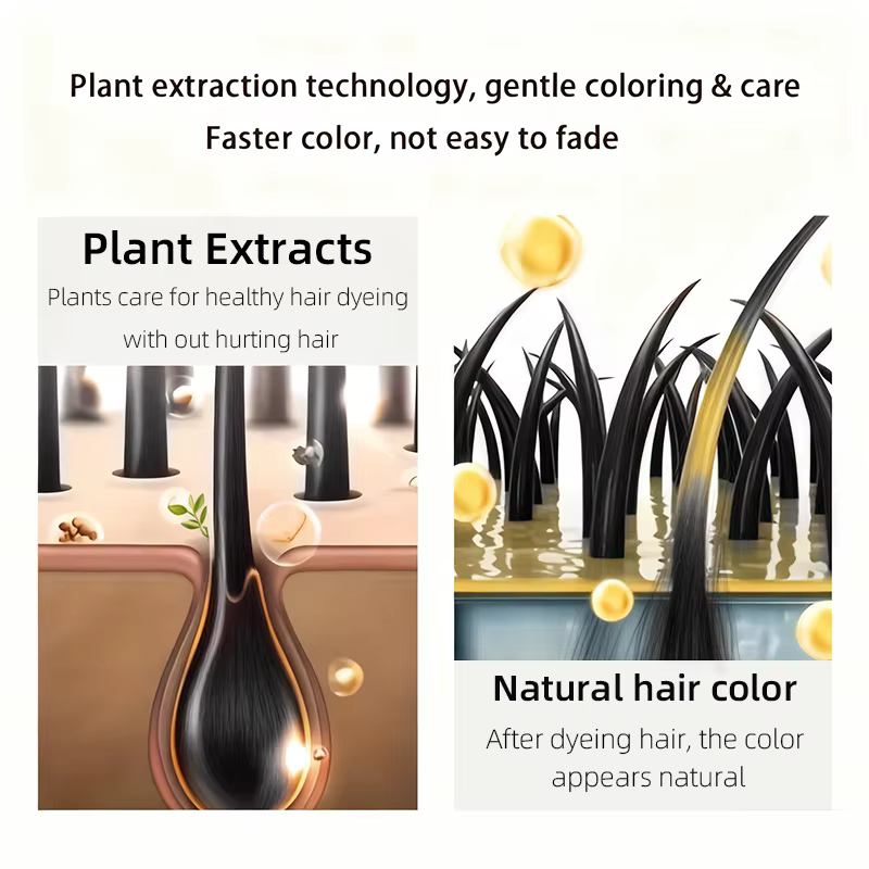 Shampoing colorant capillaire noir obsidienne 100 ml - Formule végétale 4 en 1