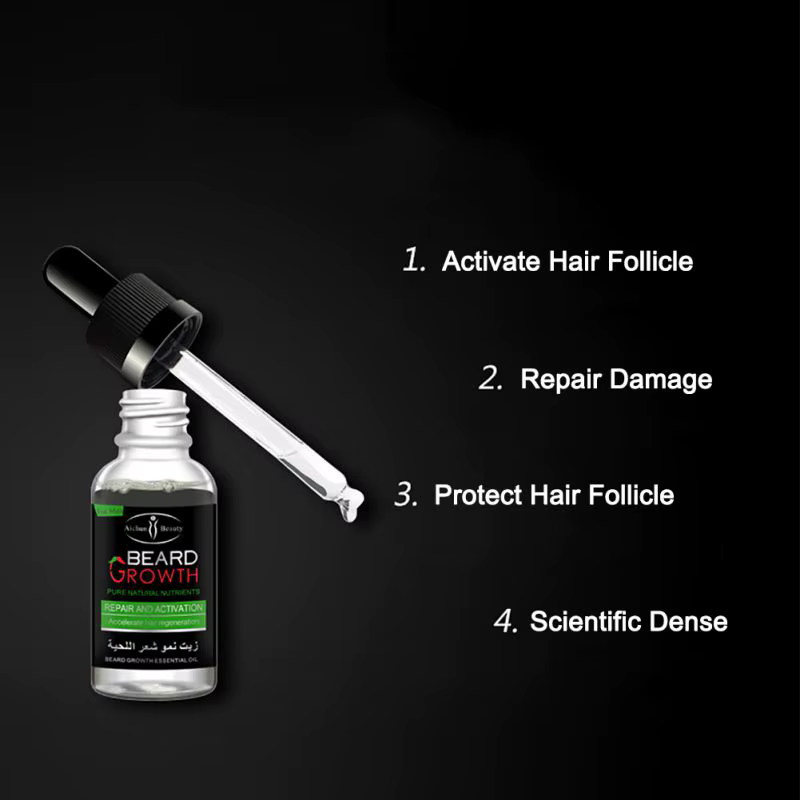 Huile de Croissance de Barbe Biologique Naturelle pour Homme