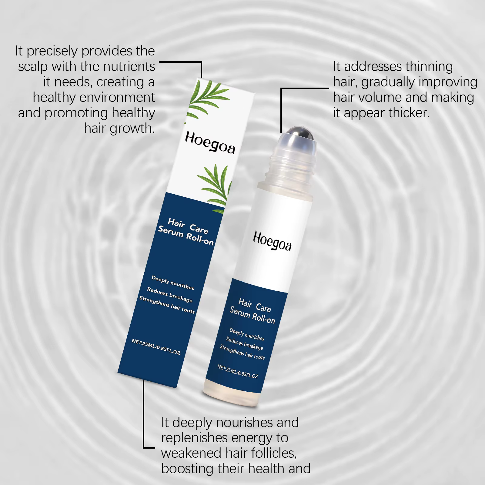 Sérum Capillaire Croissance au Romarin en Roll-On – Traitement du Cuir Chevelu Anti-Chute et Épaississant – Nourrit et Renforce les Racines des Cheveux