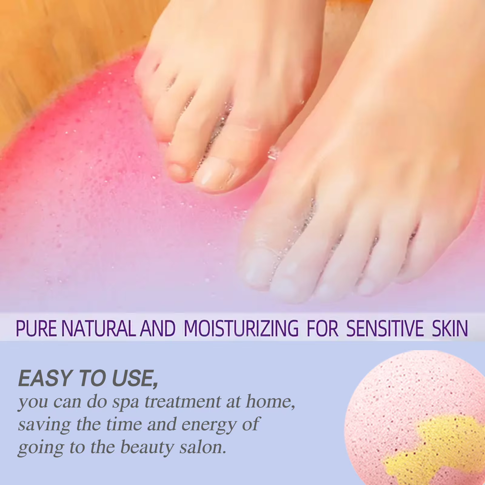 Boule de bain de pieds Rose/gingembre