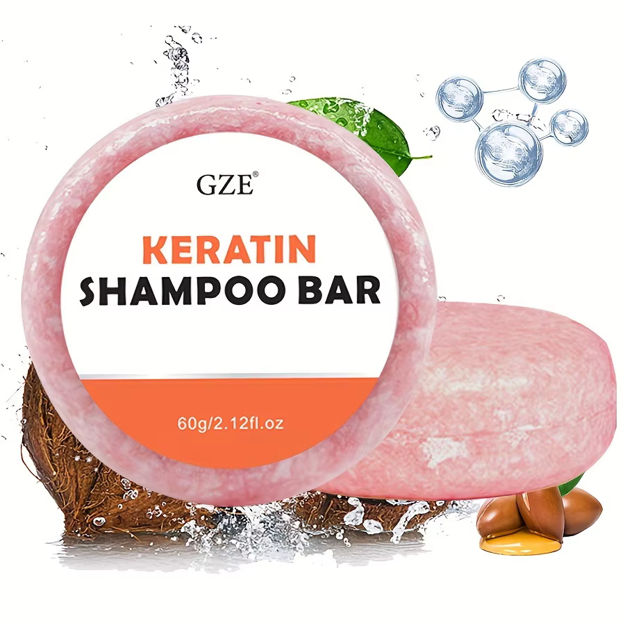 Savon en barre de shampoing à la kératine – Épaississement en salon pour cheveux secs